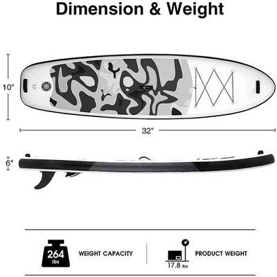 Waterproof 264LBS Capacity Blow Up Surfboard For Cruising Exploring