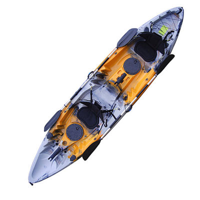 Plastic Tandem Fishing Kayak 2 Person Sit On Top Canoe 8 Degree 4.5MM